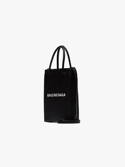 Shop Balenciaga Black Shopping Phone Holder Bag