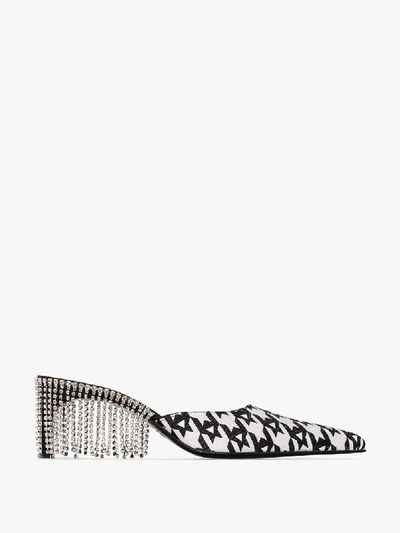 Shop Area Black And White 55 Houndstooth Embellished Mules