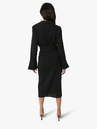 Shop Usisi Margherita Wrap Midi Dress In Black