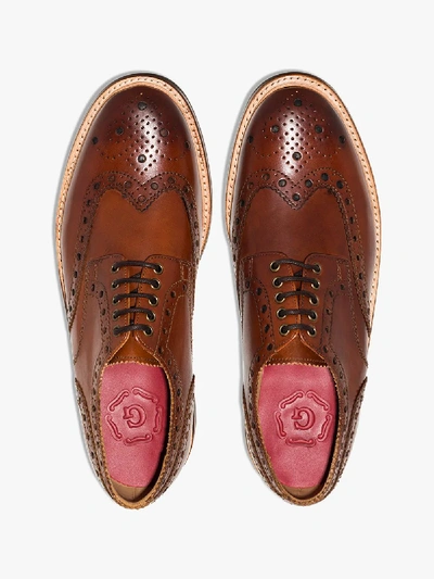 Shop Grenson Brown Archie Leather Brogues