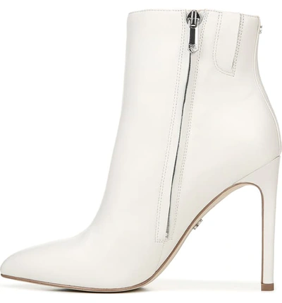 Shop Sam Edelman Wren Almond Toe Bootie In White Leather