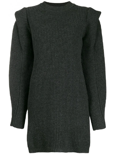 Shop Isabel Marant Beatsy Wool Dress In Grey
