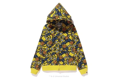 Pre-owned Bape Minions All Minions Full Zip Hoodie (ladies) Yellow