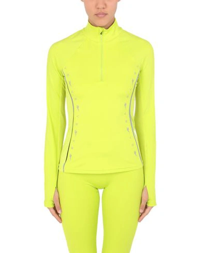 Shop Victoria Beckham Reebok X  Half Zip Run Top Woman T-shirt Acid Green Size Xs Polyester, Elastane