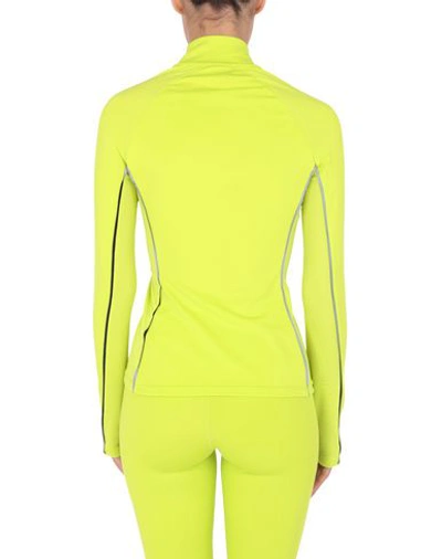 Shop Victoria Beckham Reebok X  Half Zip Run Top Woman T-shirt Acid Green Size Xs Polyester, Elastane