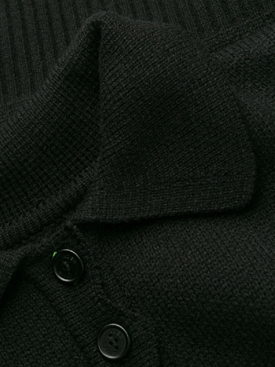 Shop Ader Error Logo Patch Collared Sweater In Black