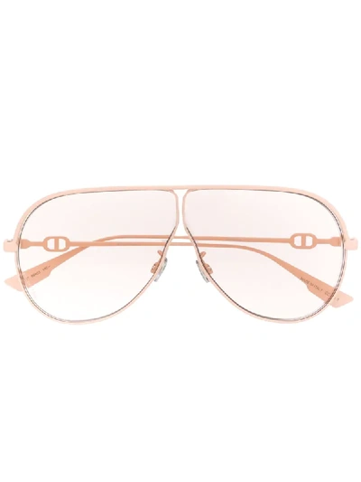Shop Dior Camp Aviator-frame Sunglasses In Neutrals