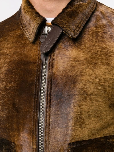 Shop Tom Ford Cavallino Bomber Jacket In 102 Brown