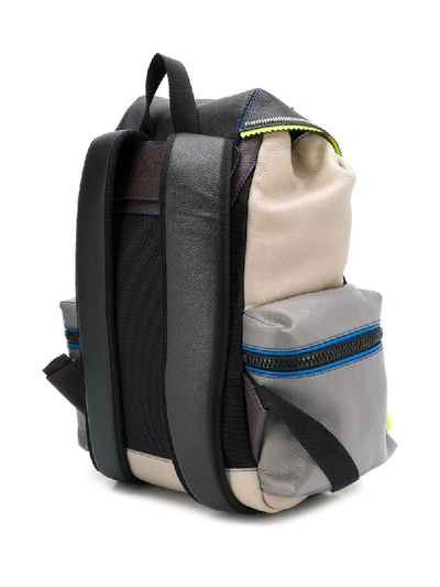 Shop Bally Colour Block Backpack In Neutrals