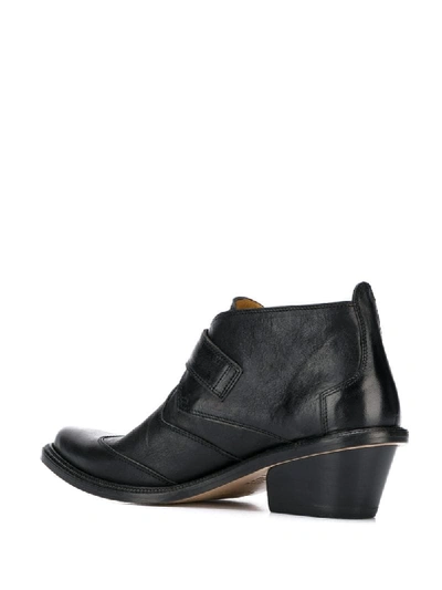 Shop Cotélac Buckle Detail Ankle Boots In Noir