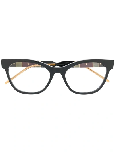 Shop Gucci Interlocking Gg Rectangular-frame Glasses In Black