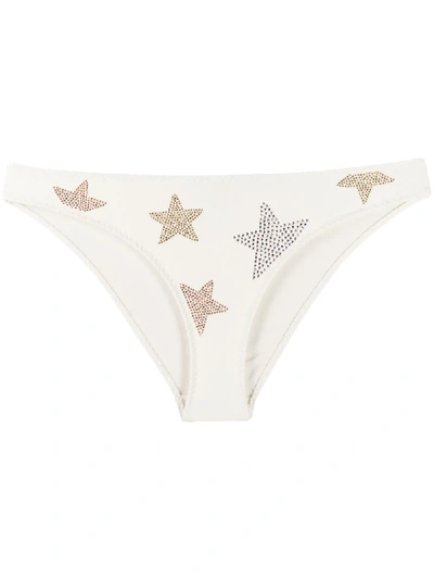 Shop Stella Mccartney Star-embellished Bikini Bottoms In Neutrals