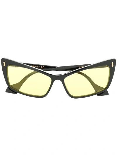 Shop Gucci Cat Eye Frame Sunglasses In Black