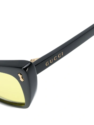 Shop Gucci Cat Eye Frame Sunglasses In Black