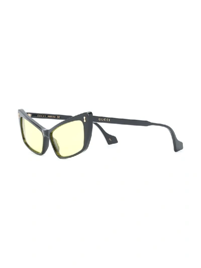 Shop Gucci Cat Eye Frame Sunglasses In Black