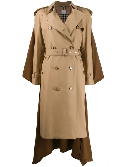 Shop Burberry Two-layer Trench Coat In Neutrals