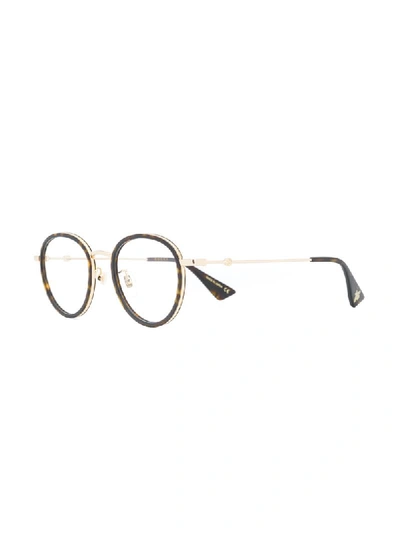 Shop Gucci Round Frame Optical Glasses In Brown