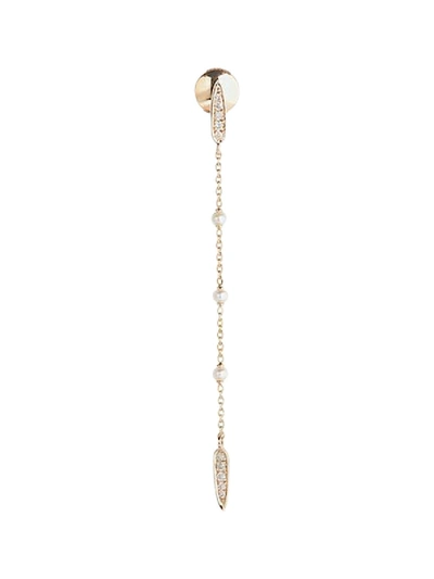 Shop Anissa Kermiche Pearl Rare Long Chain Earrings