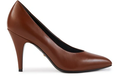 Shop Gucci Leather Heels In Bright Cuir