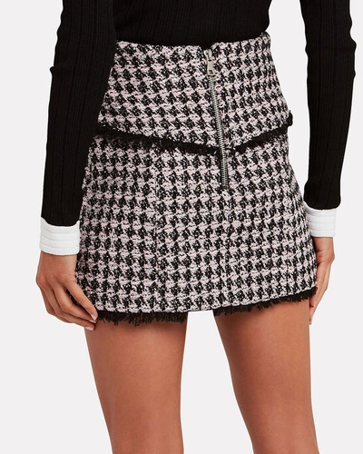 Shop Balmain Tweed Wrap Mini Skirt