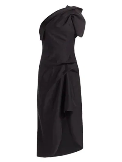Shop Acler Crawford One-shoulder Dress In Black