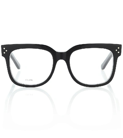 Shop Celine Square Acetate Glasses In Black