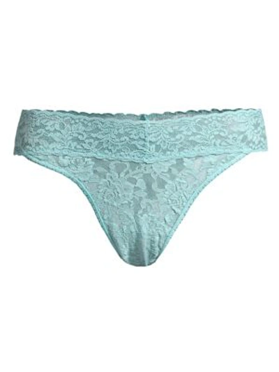 Shop Hanky Panky Signature Lace Original Rise Thong In Duck Egg