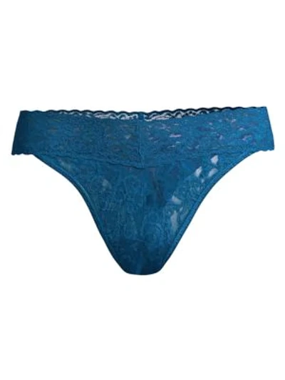 Shop Hanky Panky Signature Lace Original Rise Thong In Oxford Blue