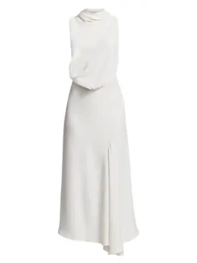 Shop Acler Indiannah Draped Blouson Dress In Ivory