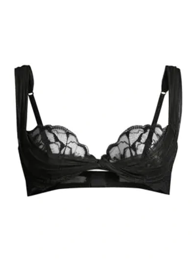 Shop La Perla Alida Lace Ruched Balconette Bra In Black