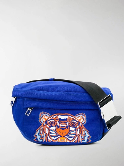 Shop Kenzo Tiger Logo Belt Bag In Blue