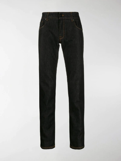 Shop Fendi Ff Pocket Straight-leg Jeans In Black