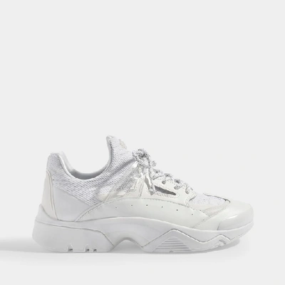 Shop Kenzo Sonic Low Top Sneakers In White Reflective Mesh