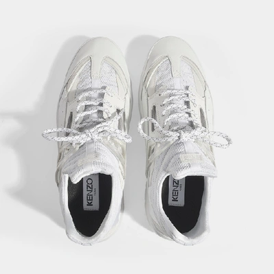 Shop Kenzo Sonic Low Top Sneakers In White Reflective Mesh