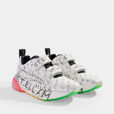 Shop Stella Mccartney Eclypse Sneakers Velcro In White Eco-leather With Multicoloured Details