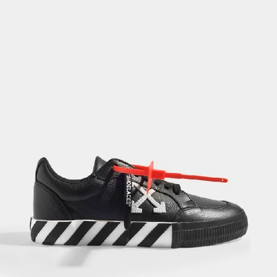 Shop Off-white Arrow Low Vulcanized Trainers In Black Canvas