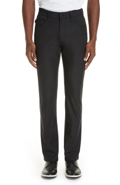 Shop Emporio Armani Five Pocket Stretch Pants In Nero