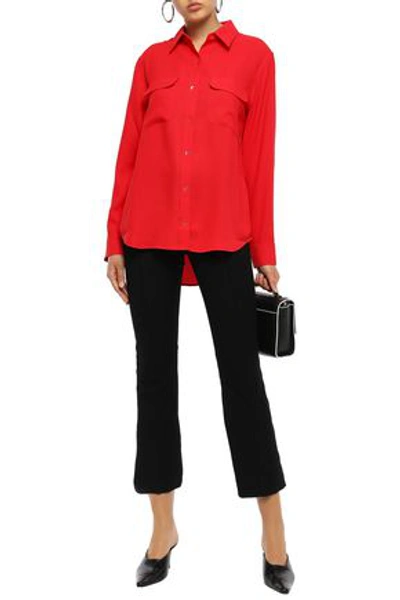 Shop Equipment Signature Washed-crepe Shirt In Red