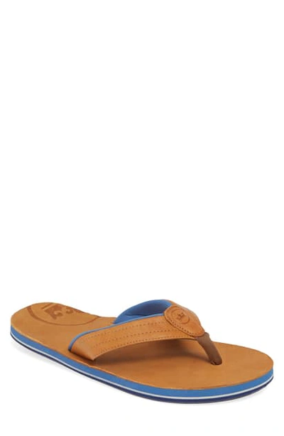 Shop Hari Mari X Peter Millar Leather Flip Flop In Whiskey Leather