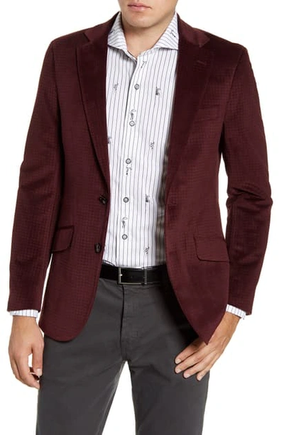 Shop Robert Graham Wilkes Regular Fit Velvet Sport Coat In Burgundy