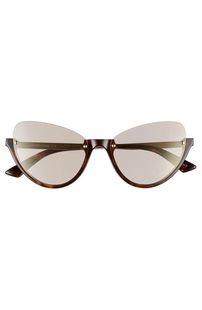 Shop Mcq By Alexander Mcqueen 56mm Semi Rimless Cat Eye Sunglasses In Classic Havana/ Gold