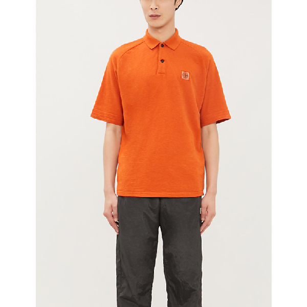 stone island orange polo
