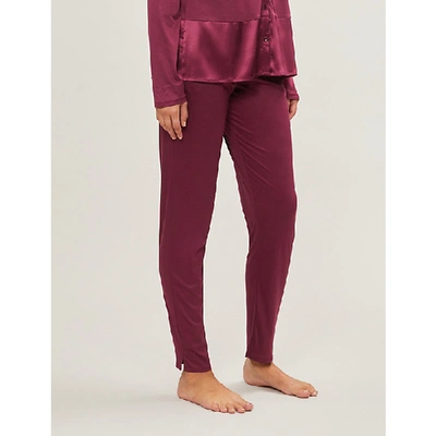 Shop Hanro Grand Central Straight-leg Modal And Silk-blend Pyjama Bottoms In Bohemian Pink