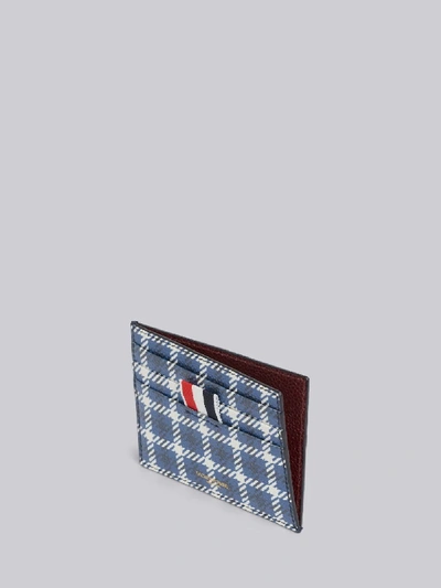 Shop Thom Browne Gun Check Tartan Note Cardholder In Blue