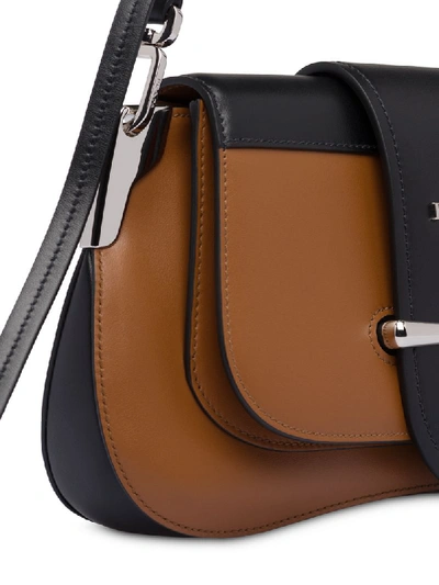 Shop Prada Sidonie Logo Shoulder Bag In F0r6p Cognac/black