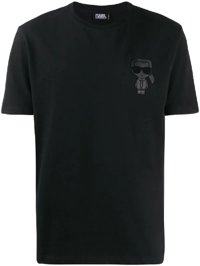 Shop Karl Lagerfeld Ikonik Print T-shirt In Black