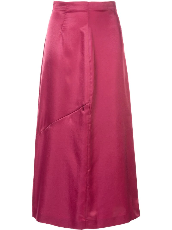 Mm6 Maison Margiela High Waisted Zip Detail Skirt In Pink | ModeSens