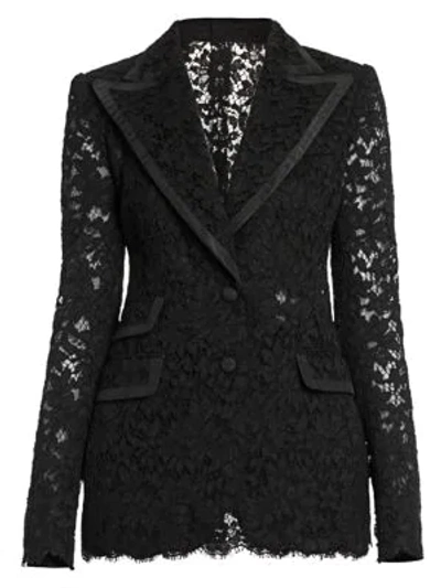 Shop Dolce & Gabbana Lace Jacket In Black