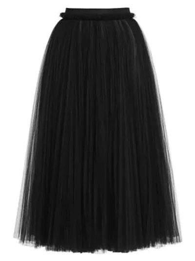 Shop Dolce & Gabbana Tulle Midi Skirt In Black