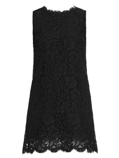 Shop Dolce & Gabbana Sleeveless Lace Mini Dress In Black